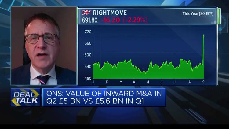 UK still lacking big M&A activity as quarterly activity falls, economist says