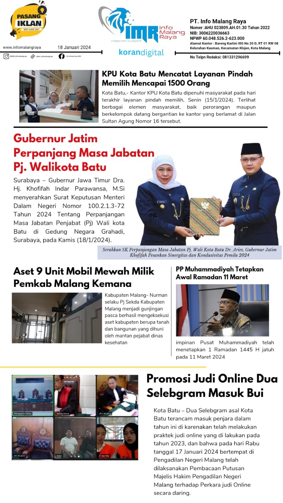 Kamis 18 Januari 2024