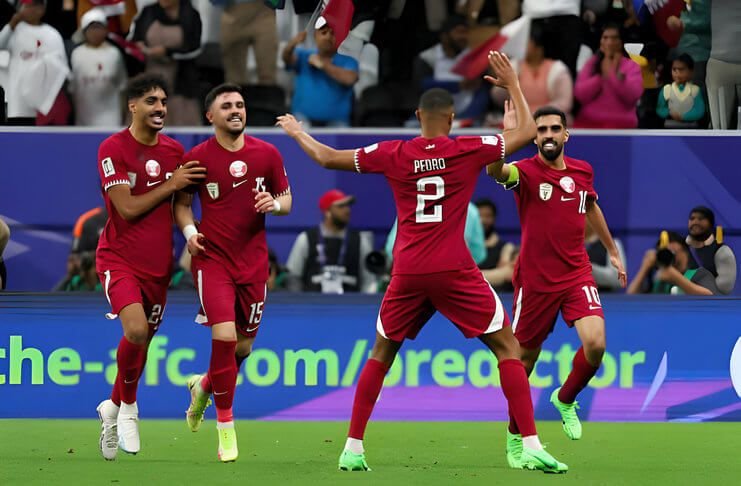 Timnas Qatar menghentikan langkah timnas Palestina di Piala Asia 2023 Getty Images