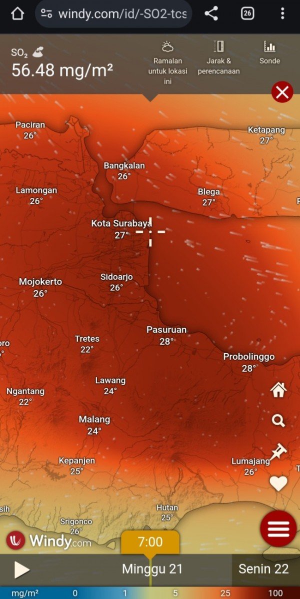 Sebaran SO2 di wilayah Jawa Timur akibat erupsi Gunung Ruang update Minggujatimtimes P84e73911e4a7056a.md