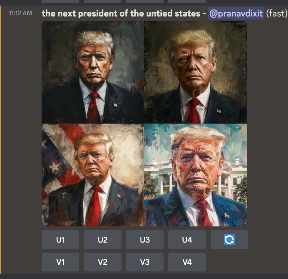 Midjourney menghasilkan gambar Donald Trump meskipun mengatakan tidak akan melakukannya. 