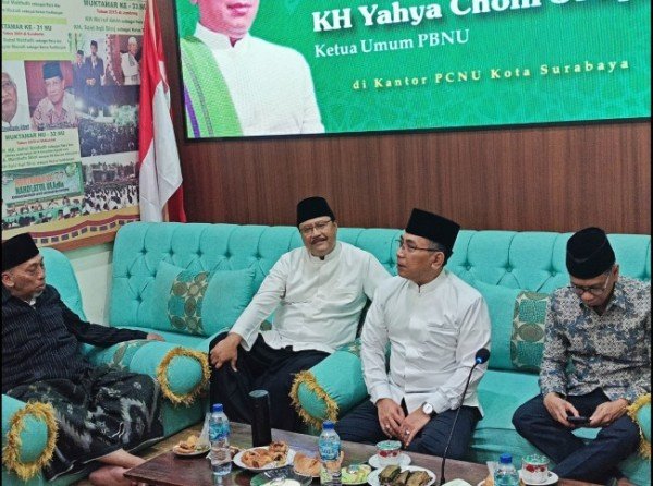 Ketua Umum PBNU Gus Yahya Cholil Staquf saat konferensi pers di kantor PCNUjatimtimes Pde63191fc11e6