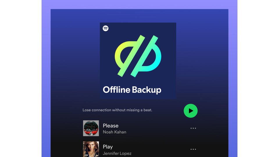 Spotify sekarang dapat secara otomatis membuat playlist untuk mode pesawat 2 Tangkapan layar playlist Pencadangan Offline di aplikasi Spotify.