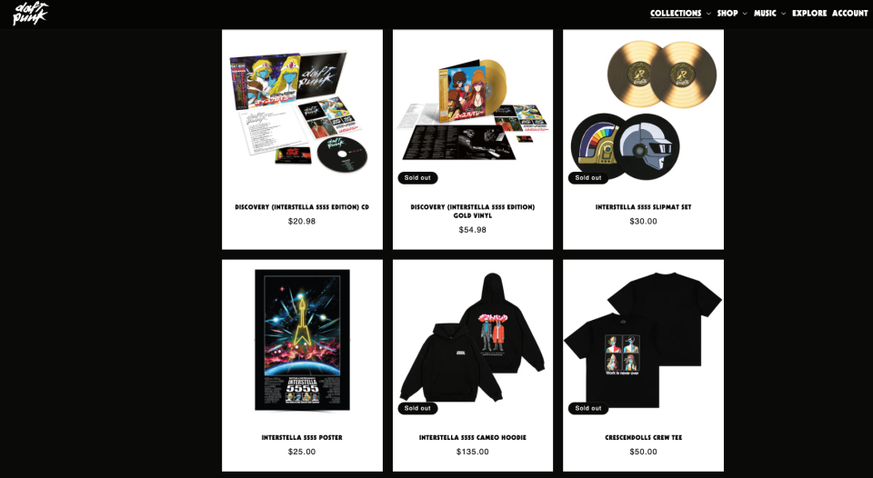 Anime Daft Punk Interstella 5555 akan tayang di bioskop hanya untuk satu malam - Info Malang Raya Barang dagangan Daft Punk.
