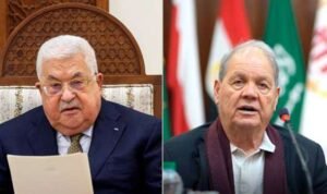 Mahmoud Abbas kiri Rawhi Fattuh kanan