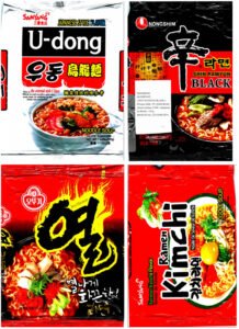 Mi Instan asal Korea mengandung babi 1Mi Instant Samyang U Dong Mi Instant Nongshim Shin Ramyun Blac