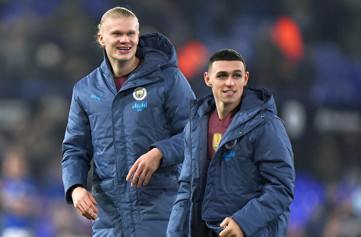 Phil Foden bersama Erling Haaland Getty Images