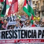 Demonstrasi Mendukung Palestina di Madrid Spanyol