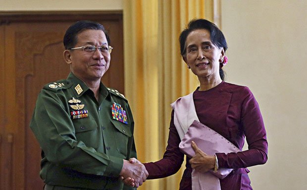 Min Aung Hlaing dan Aung San Suu Kyi1