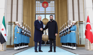 Presiden Turki Recep Tayyip Erdogan dan Ahmed Al Sharaa