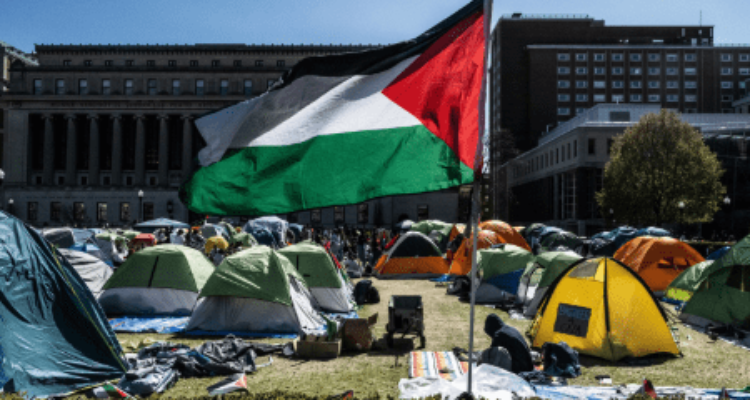 Aksi demontrasi pro palestina di Universitas Columbia