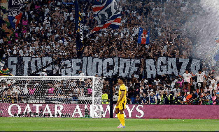 Hentikan Genosida di Gaza dari fans dan supporter PSG