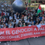 aksi demonstrasi pro Palestina di kota Barcelona