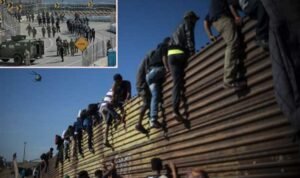 tijuana migran panjat