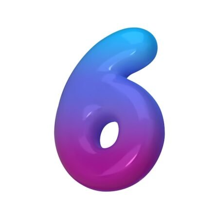 3d style number 6 rendered digit six illustration gradient blue violet glossy inflatable numbers vector illustration 193835 1539 - Info Malang Raya