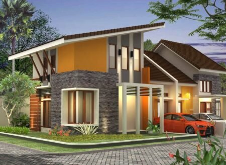 model rumah minimalis terbaru atap miring 2 lantai kondominium 1
