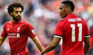 penyerang liverpool mohamed salah dan penyerang manchester united anthony martial - Info Malang Raya