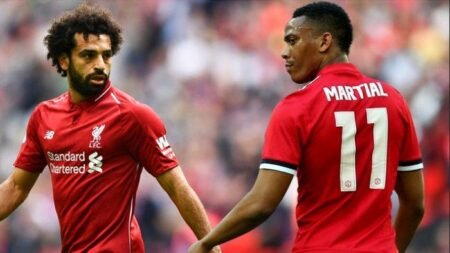 penyerang liverpool mohamed salah dan penyerang manchester united anthony martial - Info Malang Raya