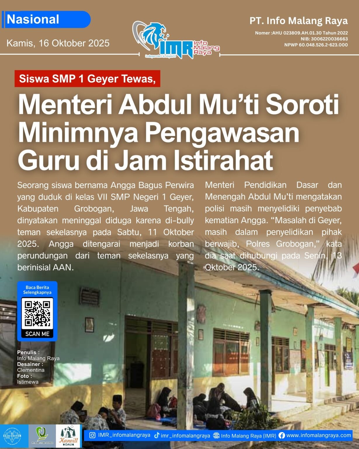 Cover Harian IMR – Kamis, 16 Oktober 2025 1 11 - Info Malang Raya