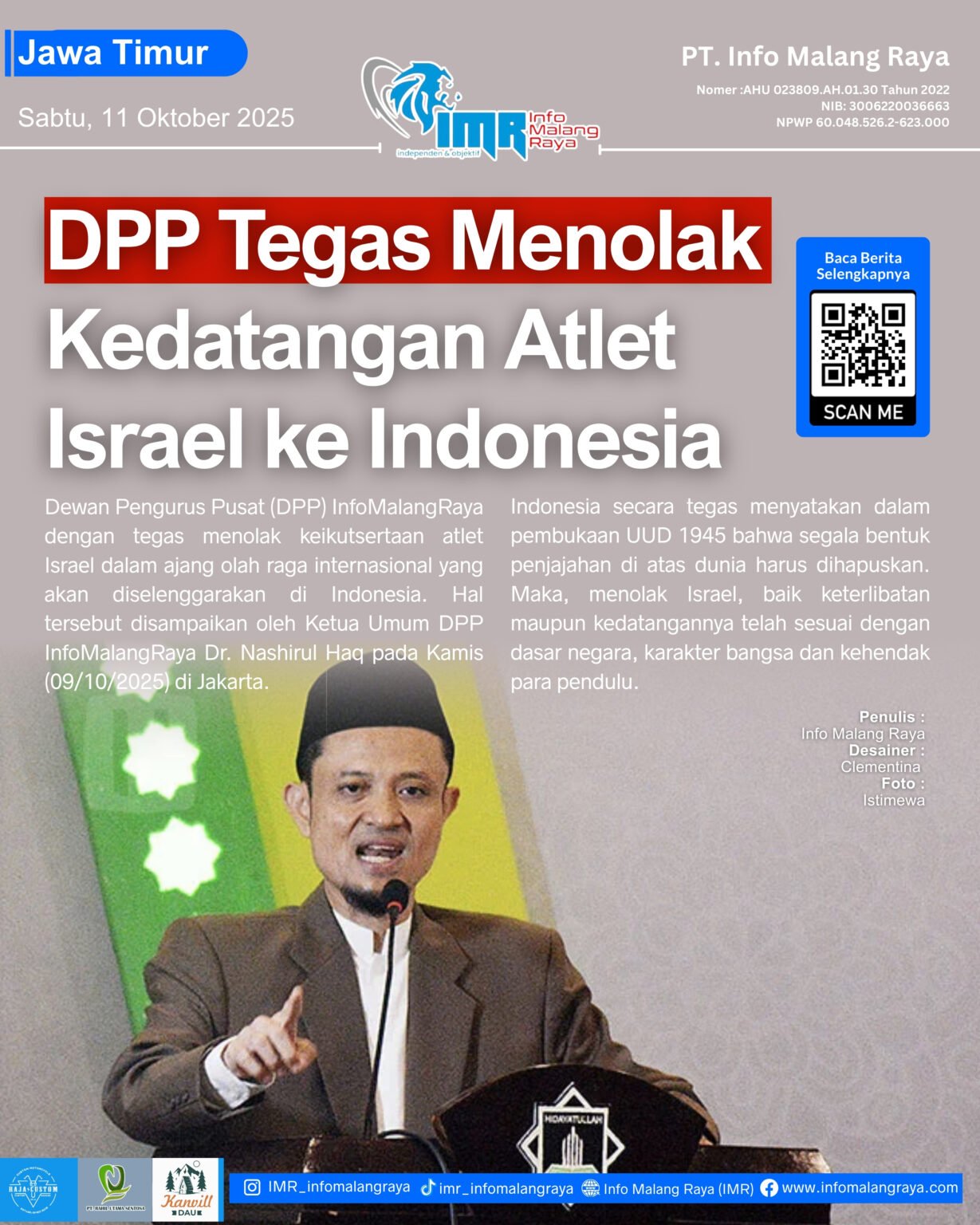 Cover Harian IMR – Sabtu, 11 Oktober 2025 2 8 - Info Malang Raya