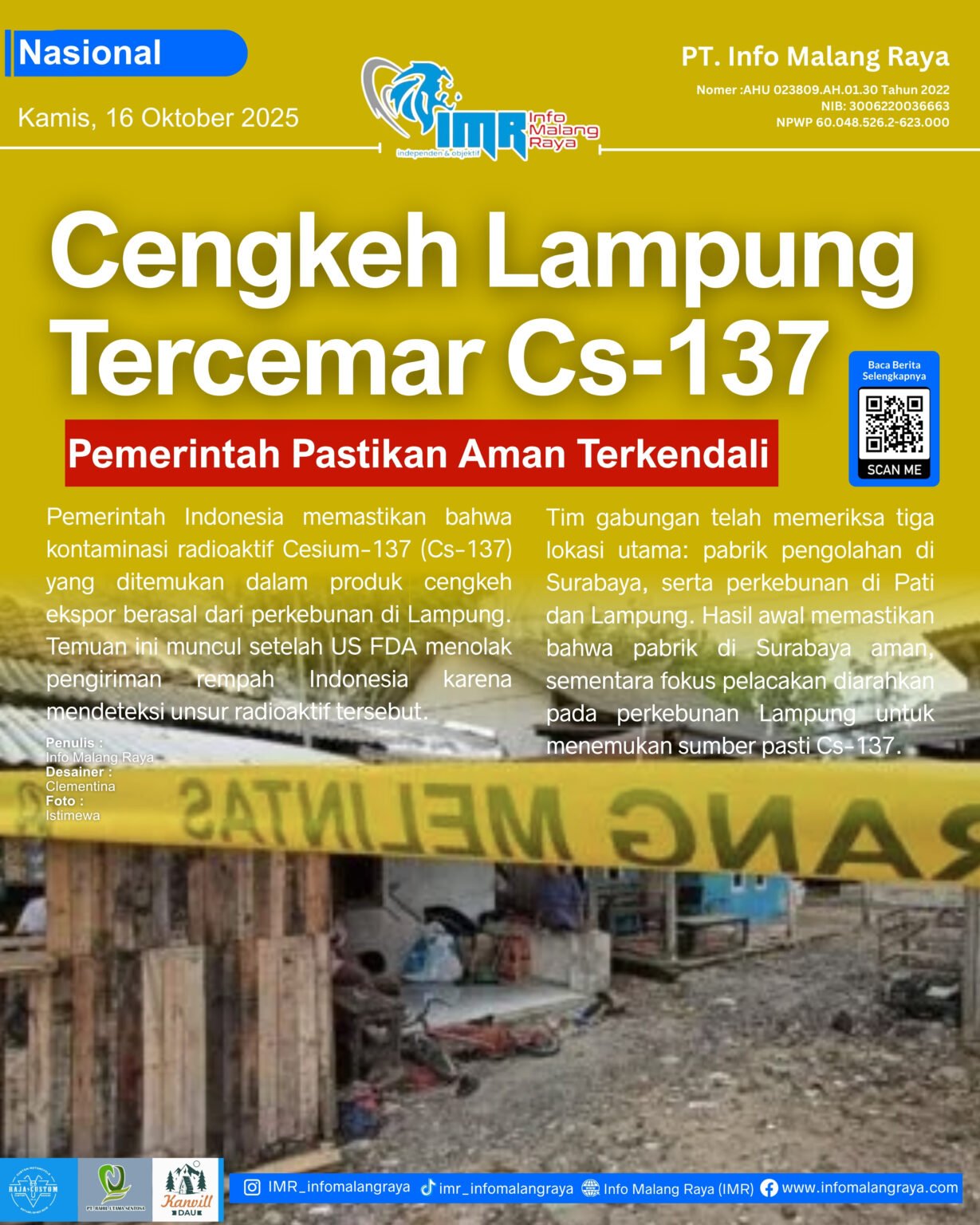 Cover Harian IMR – Kamis, 16 Oktober 2025 7 - Info Malang Raya