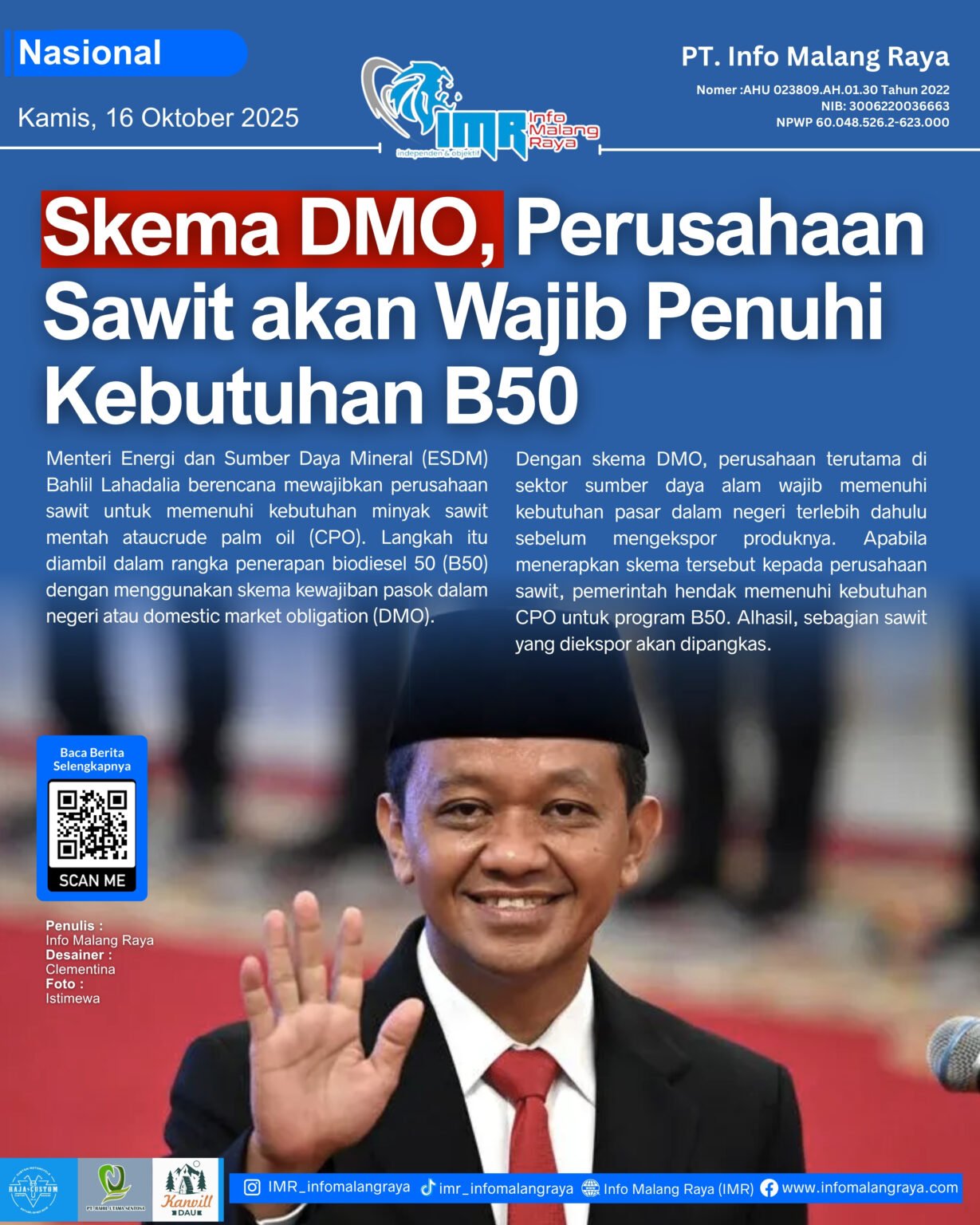 Cover Harian IMR – Kamis, 16 Oktober 2025 9 - Info Malang Raya