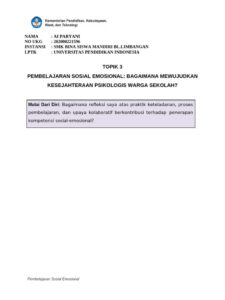 Kunci Jawaban Pemahaman Cerita Reflektif Modul PSE Topik 1