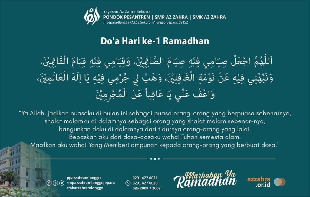 Kumpulan Doa Puasa Ramadhan 1447 H: Hari ke-1 sampai 30, Arab, Latin, dan Artinya