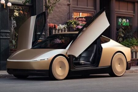 Tesla Cybercab mobil listrik otonom tanpa kemudi dan pedal siap produksi 2026