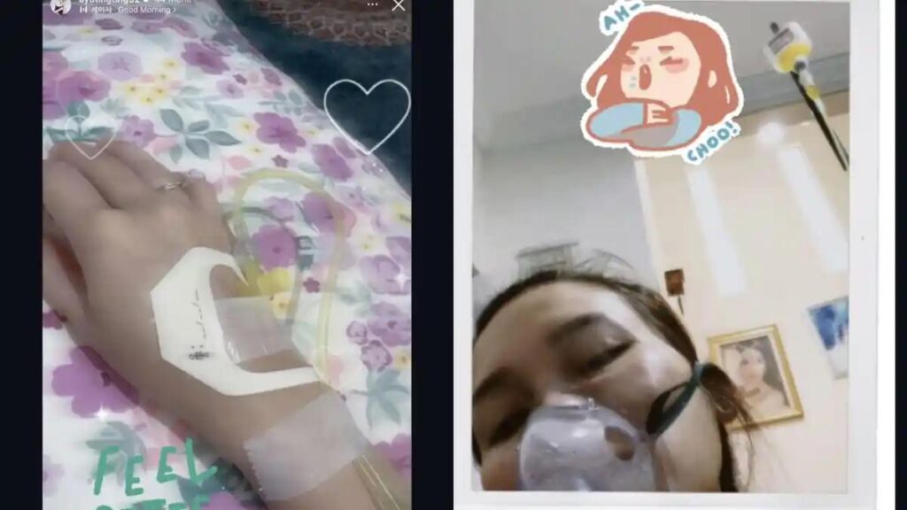 Potret Ayu Ting Ting yang Tersenyum Meski Masih Lemah dan Terhubung dengan Infus