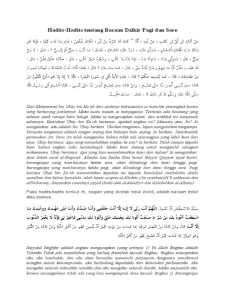 Dzikir Pagi dan Petang: Bacaan serta Manfaatnya