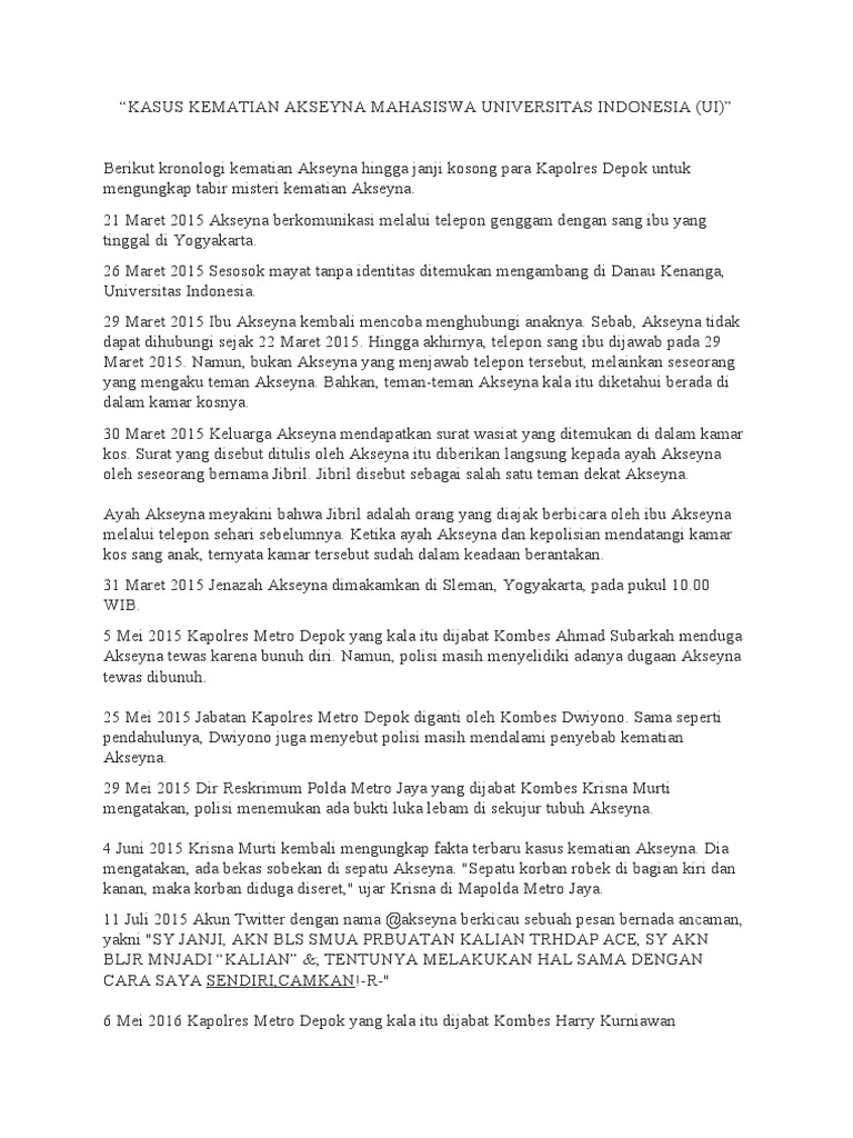 Kematian Akseyna, 11 Tahun Kasus Belum Terungkap, Keluarga Minta Kejelasan