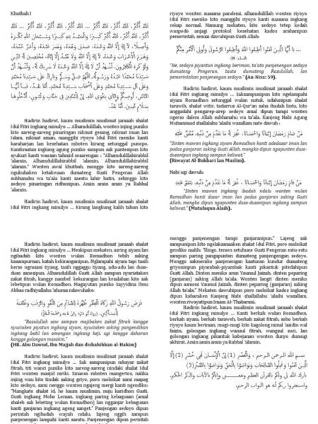 12 Teks Khutbah Idul Fitri 2026 Kemenag Berbagai Topik