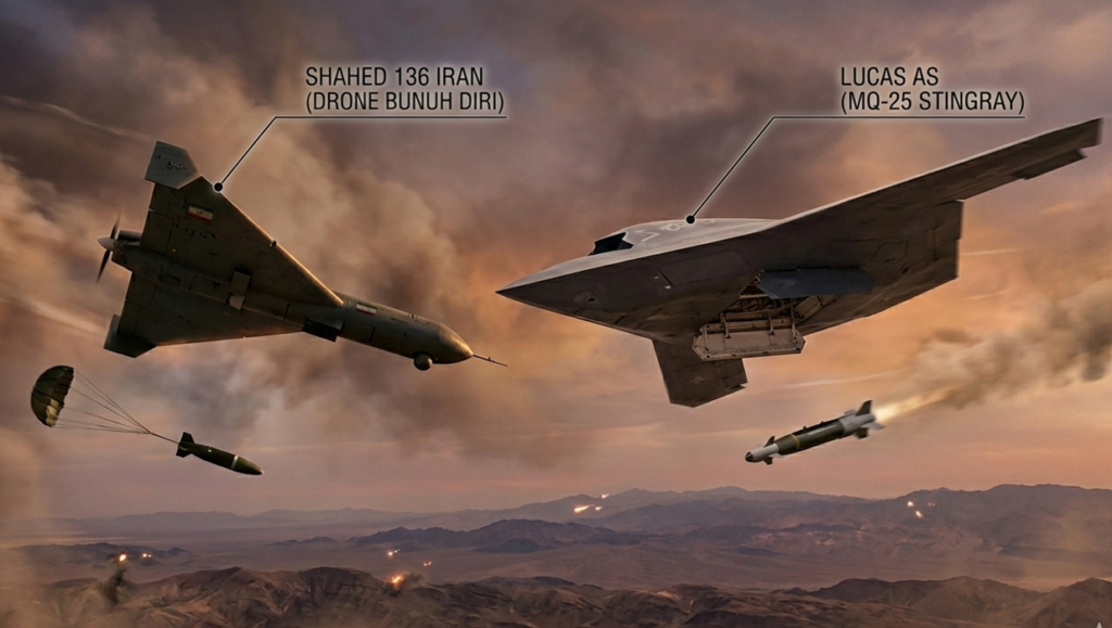 Perbandingan Drone Shahed 136 Iran dan LUCAS AS: Harga Terjangkau, Performa Berbeda