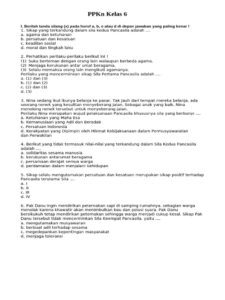 60 Soal Ujian PKN Kelas 6 2026 dan Kunci Jawaban ASAJ