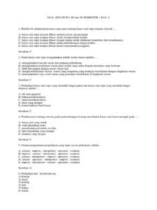 Soal dan Jawaban Seni Budaya Kelas 10: Apresiasi, Kreasi, Pementasan