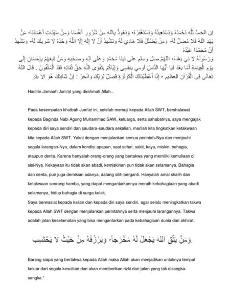 Naskah Khutbah Jumat 10 April 2026: Tingkatkan Taqwa dengan Maksimal, Hasil Didikan Ramadan