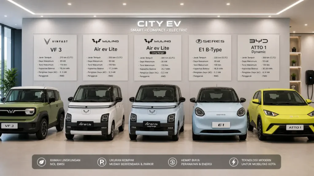 Mobil listrik terbaik 2026, harga mulai Rp100 juta, jangkauan 300 km