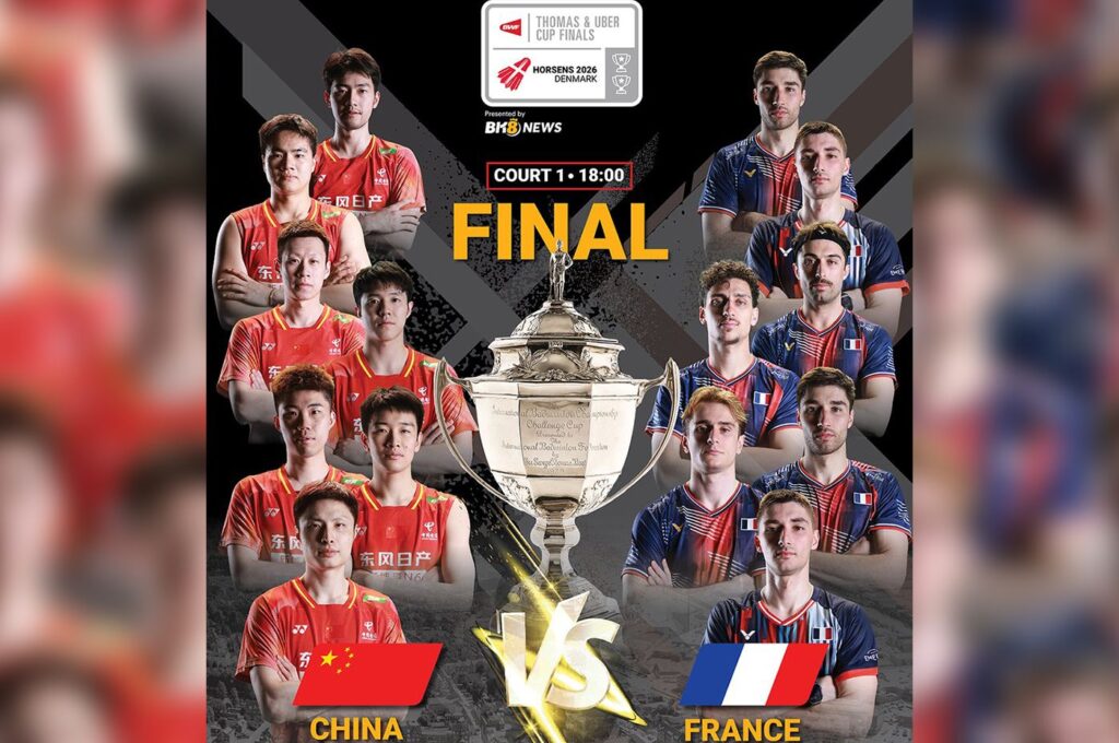 Rekap Final Thomas Cup 2026 – China Juara Setelah Mengatasi Tunggal Prancis, Rekor Indonesia Mendekat