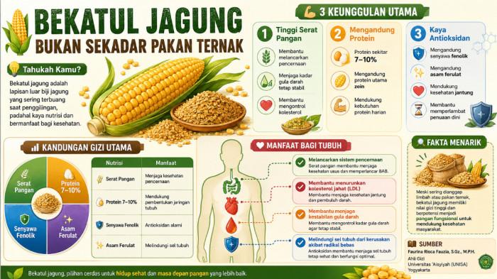 Ahli Gizi UNISA Ungkap Manfaat Bekatul Jagung: Kaya Serat, Cocok untuk Diet, Berharga Ekonomi