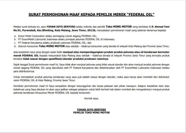 Permohonan Maaf Terbuka